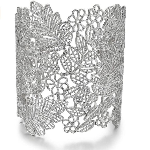 Jewelry - Prettiness Lace Leaf Boho Style Bangle